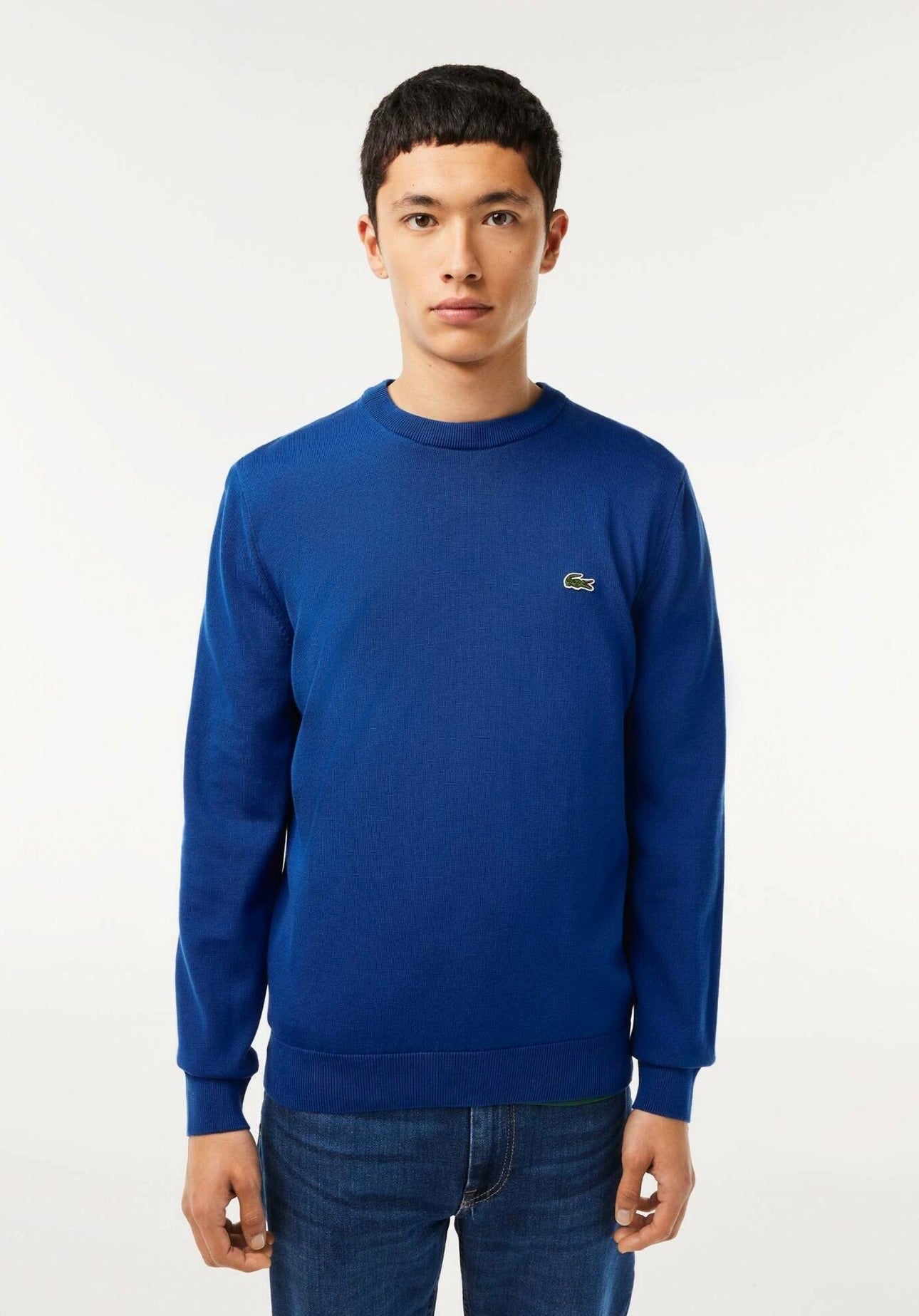 Pullover Lacoste Girocollo in cotone blu elettrico - Lacoste