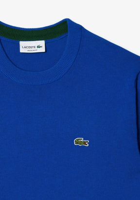 Pullover Lacoste Girocollo in cotone blu elettrico - Lacoste