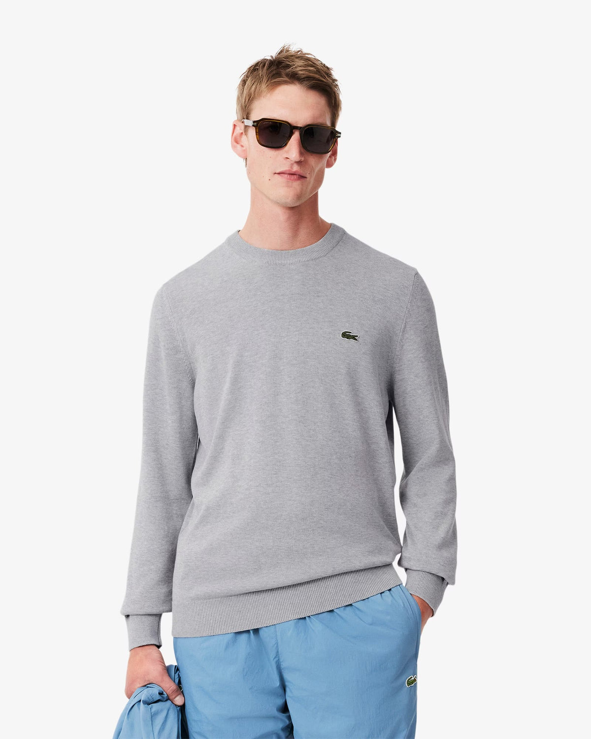 Pullover Lacoste Girocollo in cotone grigio - Lacoste