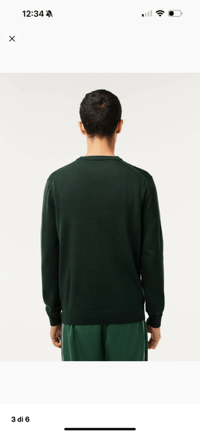 Pullover Lacoste Girocollo in cotone verde petrolio - Lacoste