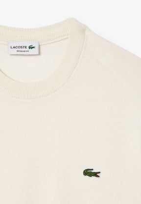 Pullover Lacoste Girocollo in misto cotone bianco - Lacoste