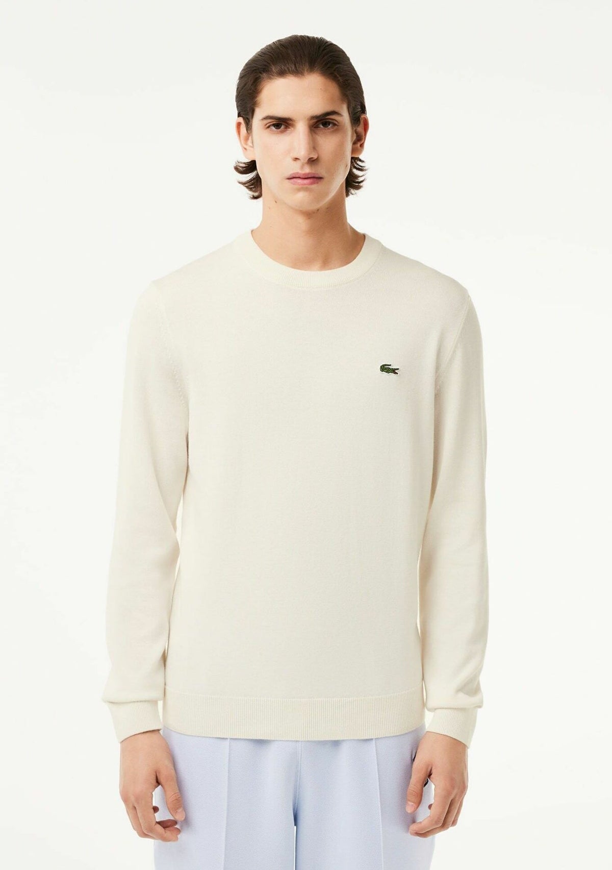 Pullover Lacoste Girocollo in misto cotone bianco - Lacoste