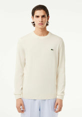 Pullover Lacoste Girocollo in misto cotone bianco - Lacoste