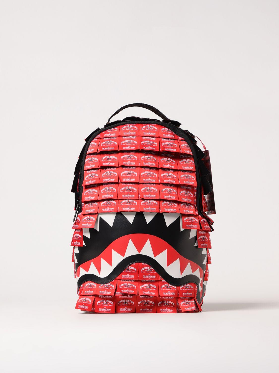 SPRAYGROUND Zaino In Stoffa LIMITED EDITION Con Logo Centrale In Pelle Rosso