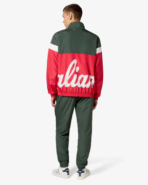AUSTRALIAN Tuta Leggera In Microfibra BIG LOGO SMASH Con Logo Avanti e Retro Verde/Rossa/Bianca
