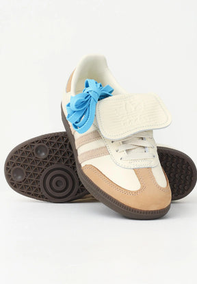 ADIDAS SAMBA LT Sneakers in Pelle e Punta Rivestita In Camoscio Con Linguetta Oversize Girata Beige
