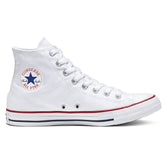 CONVERSE Scarpe Collo Alto In Canvas Con Punta E Suola In Gomma Bianca