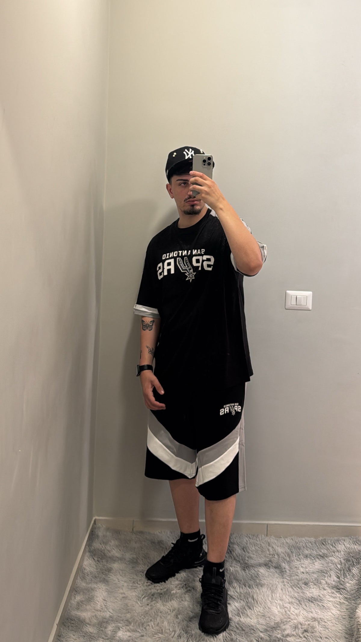 NEW ERA Completino SANT'ANTONIO SPURS In Cotone Con Stampa Avanti Nero