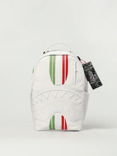 SPRAYGROUND Zaino In Pelle Italia Edition Logo Tono su Tono Bianco