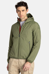 CANADIENS Antivento Con Cappuccio e Tasche Con Zip Waterproof e Windproof Verde Militare