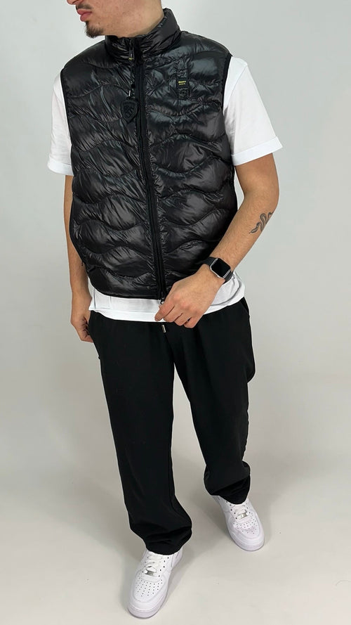 Blauer Smanicato Ondulato Nero