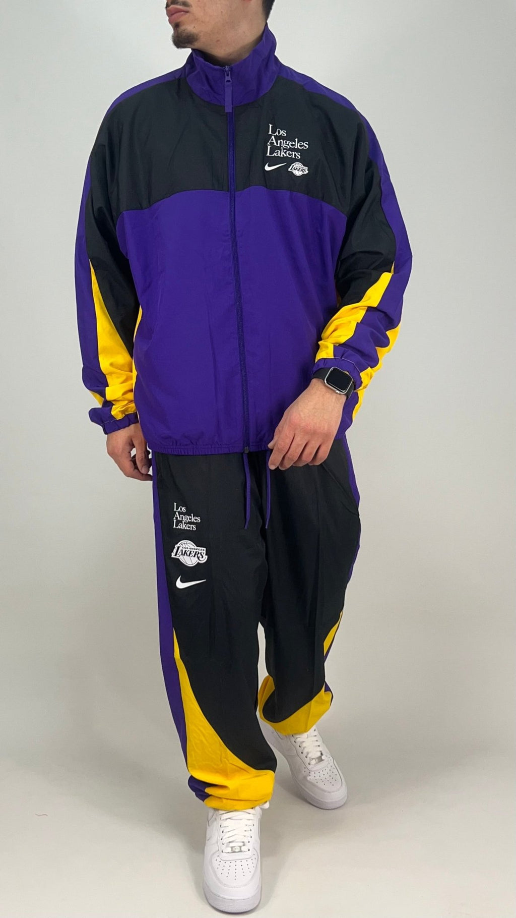 NIKE x LAKERS Tuta in Microfibra Viola/Nera/Gialla