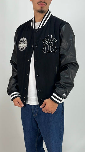 Varsity Jacket invernale new era Nero Uomo - Tommaseoclothing