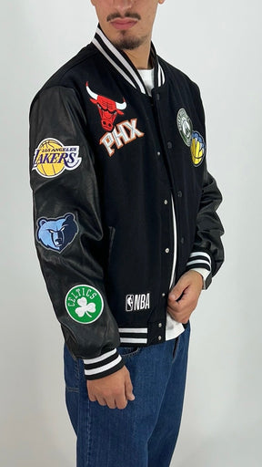 Varsity Jacket invernale new era Nero Uomo - Tommaseoclothing