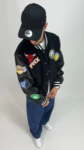 Varsity Jacket invernale new era Nero Uomo - Tommaseoclothing