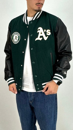 Varsity Jacket invernale new era Verde Uomo - Tommaseoclothing